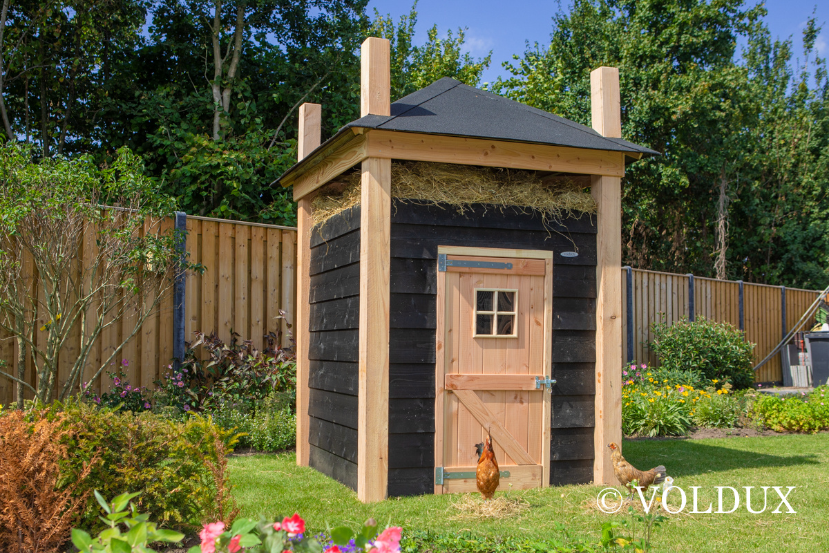 Voldux Hooiberg kippenhok Niek - 175 x 175 x 225 cm - Inclusief hooiopslag