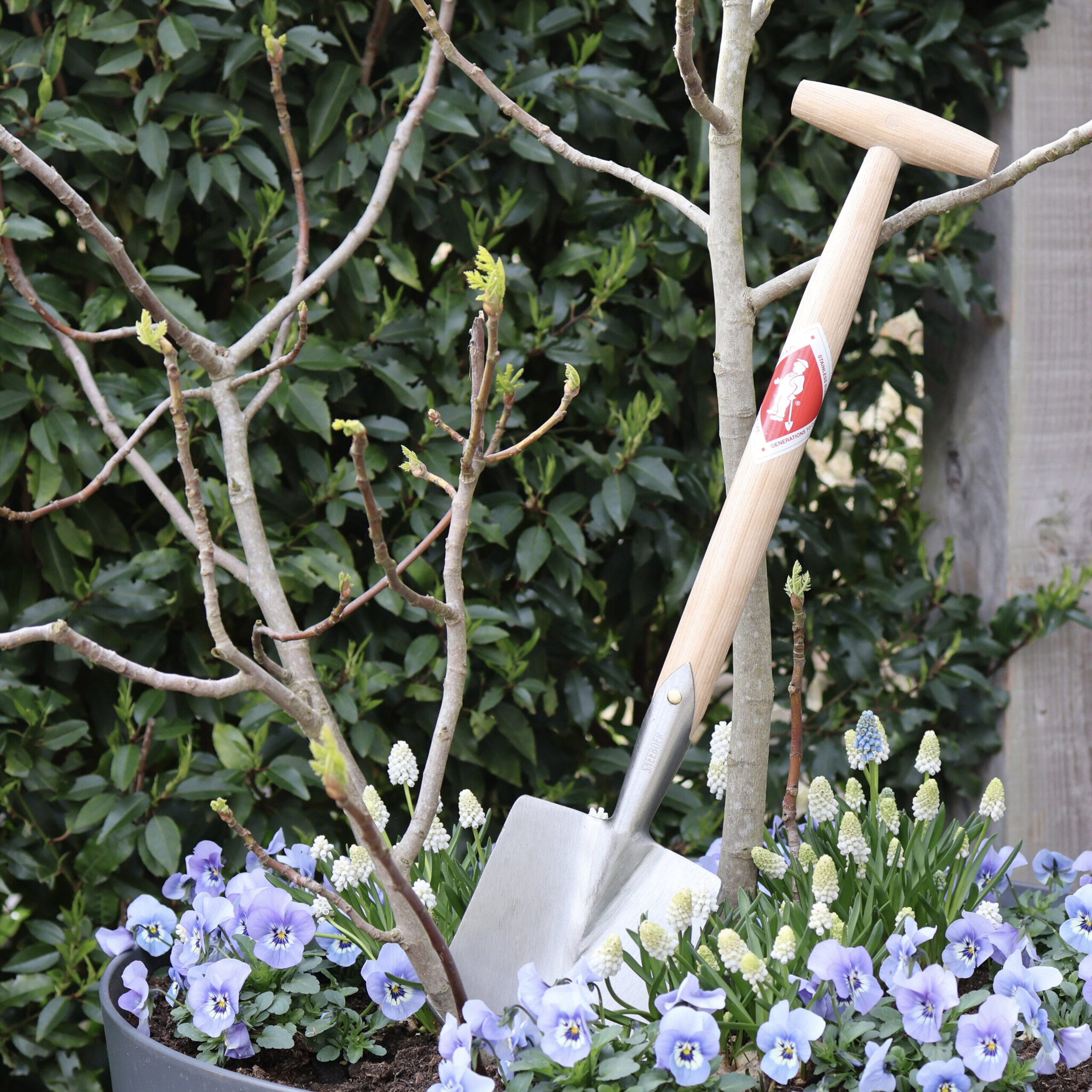 Sneeboer Handspade - 58 cm - Klein model - Essenhouten steel