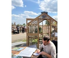 Gabriel Ash Classic "Eight" Houten tuinkas - 245 cm breed - Openslaande deur