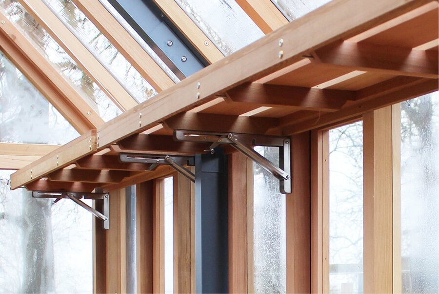 Gabriel Ash Classic "Ten" - 303 cm breed - Schuifdeur - houten tuinkas