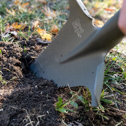 Root Slayer Mini tuinschep - V-vormig blad - Perfect voor de tuin en buitenactiviteiten