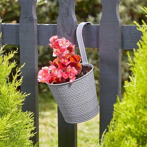 Smart Garden Products Hangpot Aztec - 2 kleuren - Metalen hangpot - 15 cm