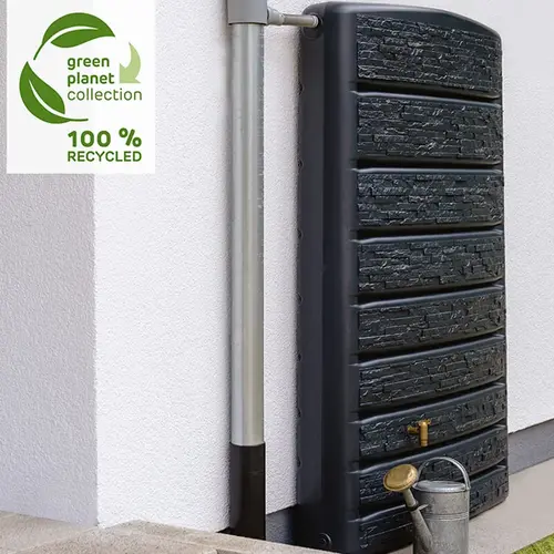 Garantia Extra Slim regenton - 400 liter - Stone Decor - 2 kleuren - Inclusief kraan