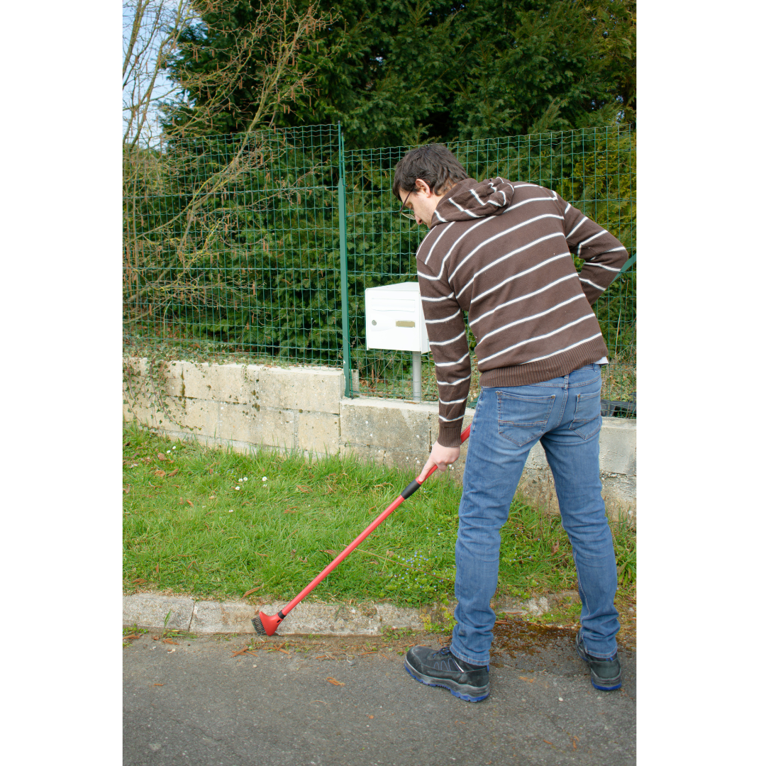 Venteo Telescopische voegenborstel - Stalen borstel en schraper - Afneembare kop