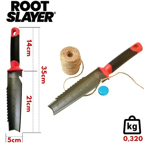 Root Slayer Onkruidmes - smalle handschep - penwortelschep - handzaagje