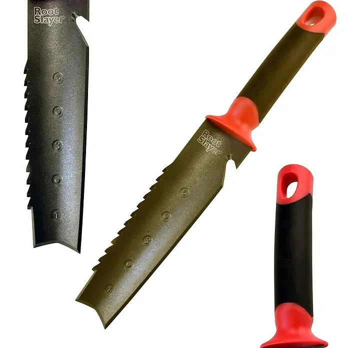 Root Slayer Onkruidmes - smalle handschep - penwortelschep - handzaagje