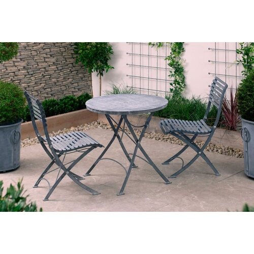 Harrod Darsham Bistro Set – Handgeëtst & Inklapbaar - Tafel en 2 stoelen - Design B