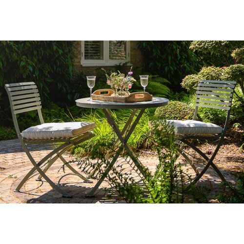 Harrod Darsham Bistro Set – Handgeëtst & Inklapbaar - Tafel en 2 stoelen - Design B