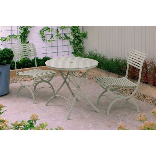 Harrod Darsham Bistro Set – Handgeëtst & Inklapbaar - Tafel en 2 stoelen - Design A