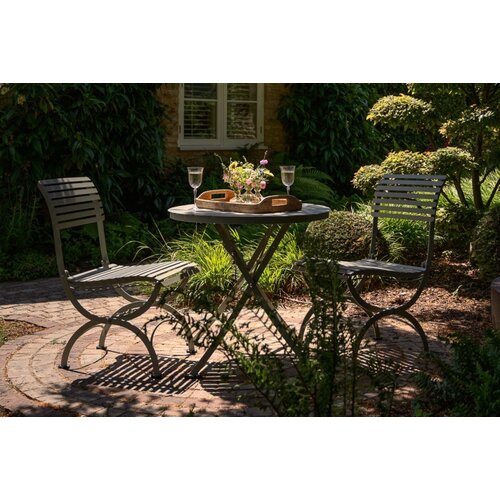 Harrod Darsham Bistro Set – Handgeëtst & Inklapbaar - Tafel en 2 stoelen - Design A