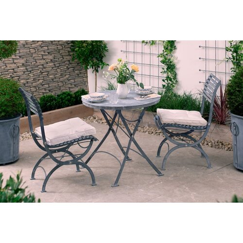 Harrod Darsham Bistro Set – Handgeëtst & Inklapbaar - Tafel en 2 stoelen - Design A