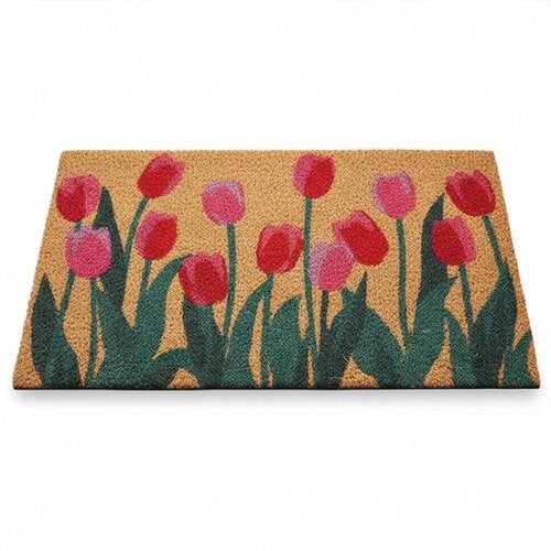 Smart Garden Products Deurmat Kokos Tulpen - 45 x 75 cm - Natuurlijke kokosvezel