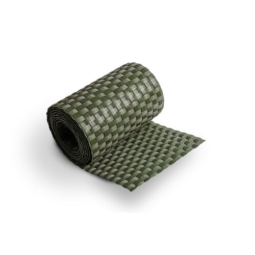 De Wiltfang Polyrotan Balkonscherm 90 cm hoog – Militairgroen (per strekkende meter - incl. ogen)