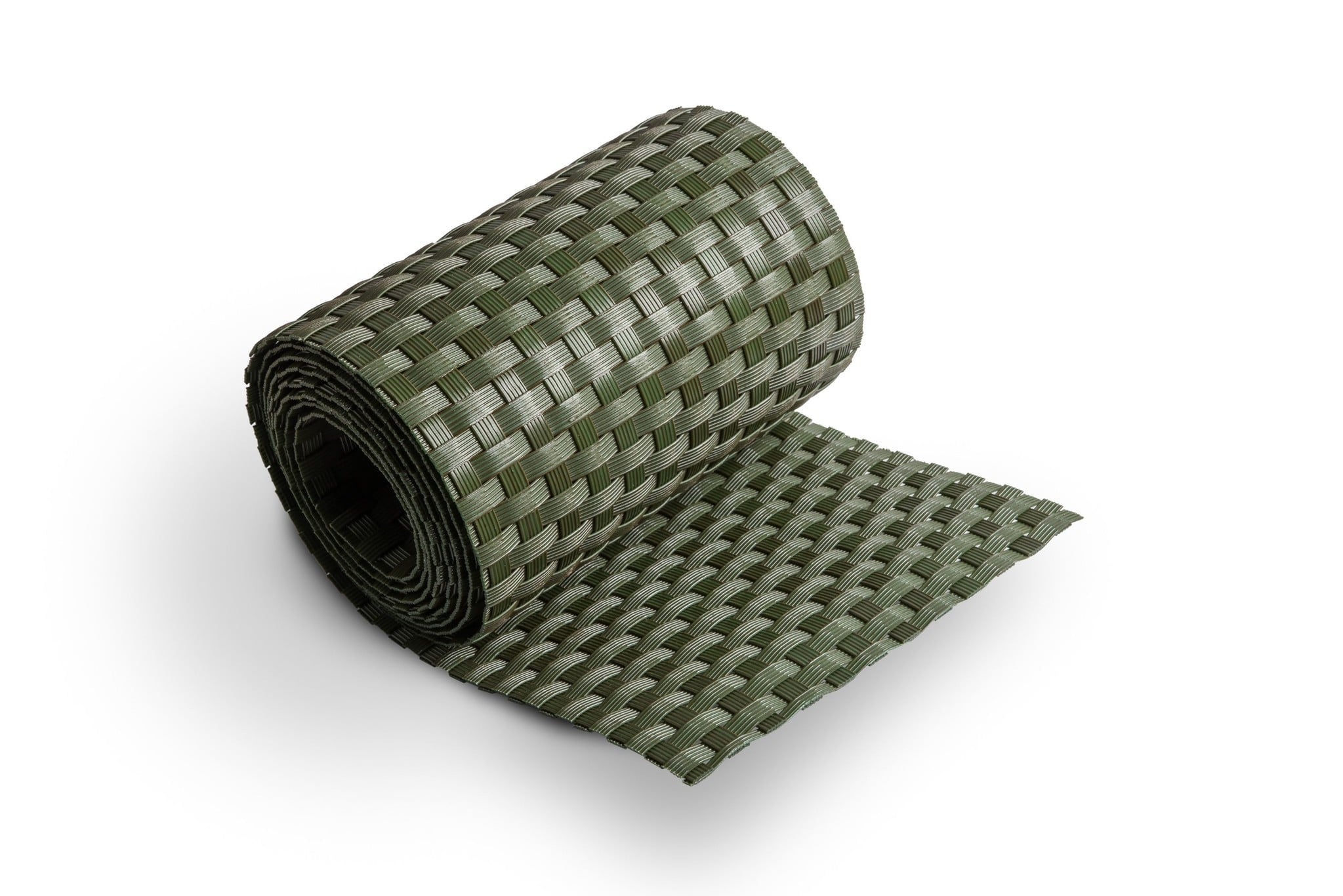 De Wiltfang Polyrotan Balkonscherm 90 cm hoog – Militairgroen (per strekkende meter - incl. ogen)