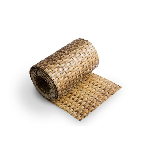 De Wiltfang Polyrotan Balkonscherm 90 cm hoog – Rietkleur - Inclusief aluminium ogen - Per meter