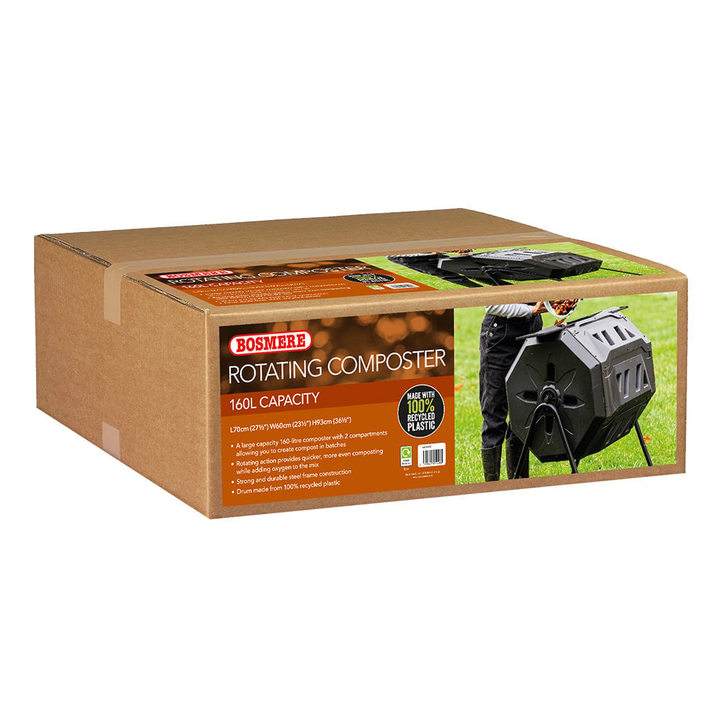 Bosmere Roterende Composttrommel – 2 compartimenten – 160 Liter