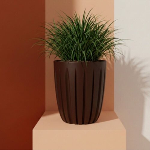 Prosperplast Bloempot Wario - Eco Wood - 3 maten - Coffee