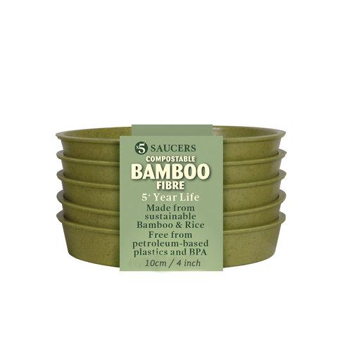 Haxnicks Bloempot Bamboe schotel - Groen - Diverse maten - 100% biologisch afbreekbaar