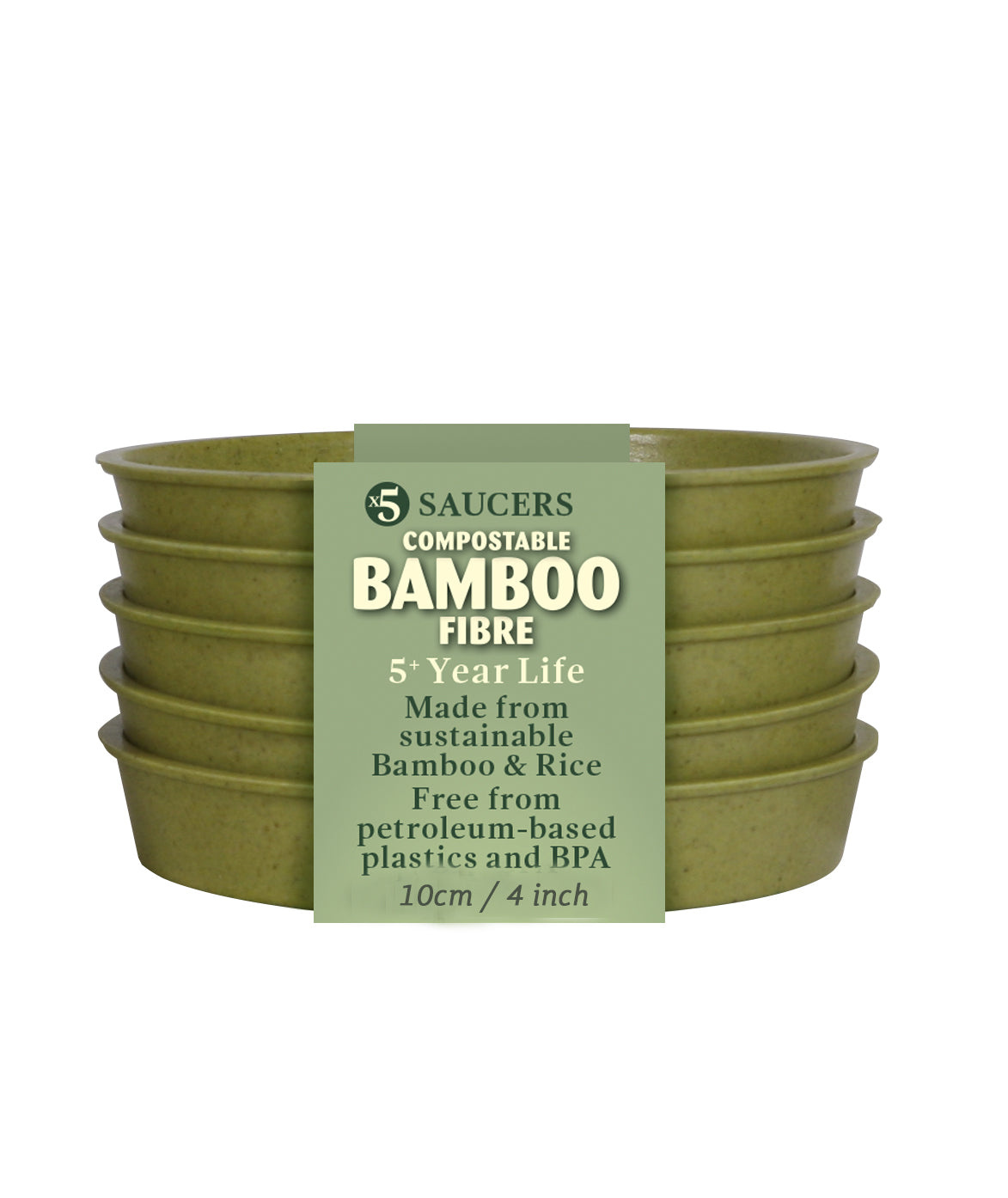 Haxnicks Bloempot Bamboe schotel - Groen - Diverse maten - 100% biologisch afbreekbaar