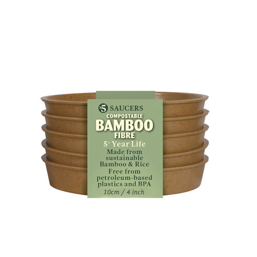 Haxnicks Bloempot Bamboe schotel - Terracotta - Diverse maten - 100% biologisch afbreekbaar