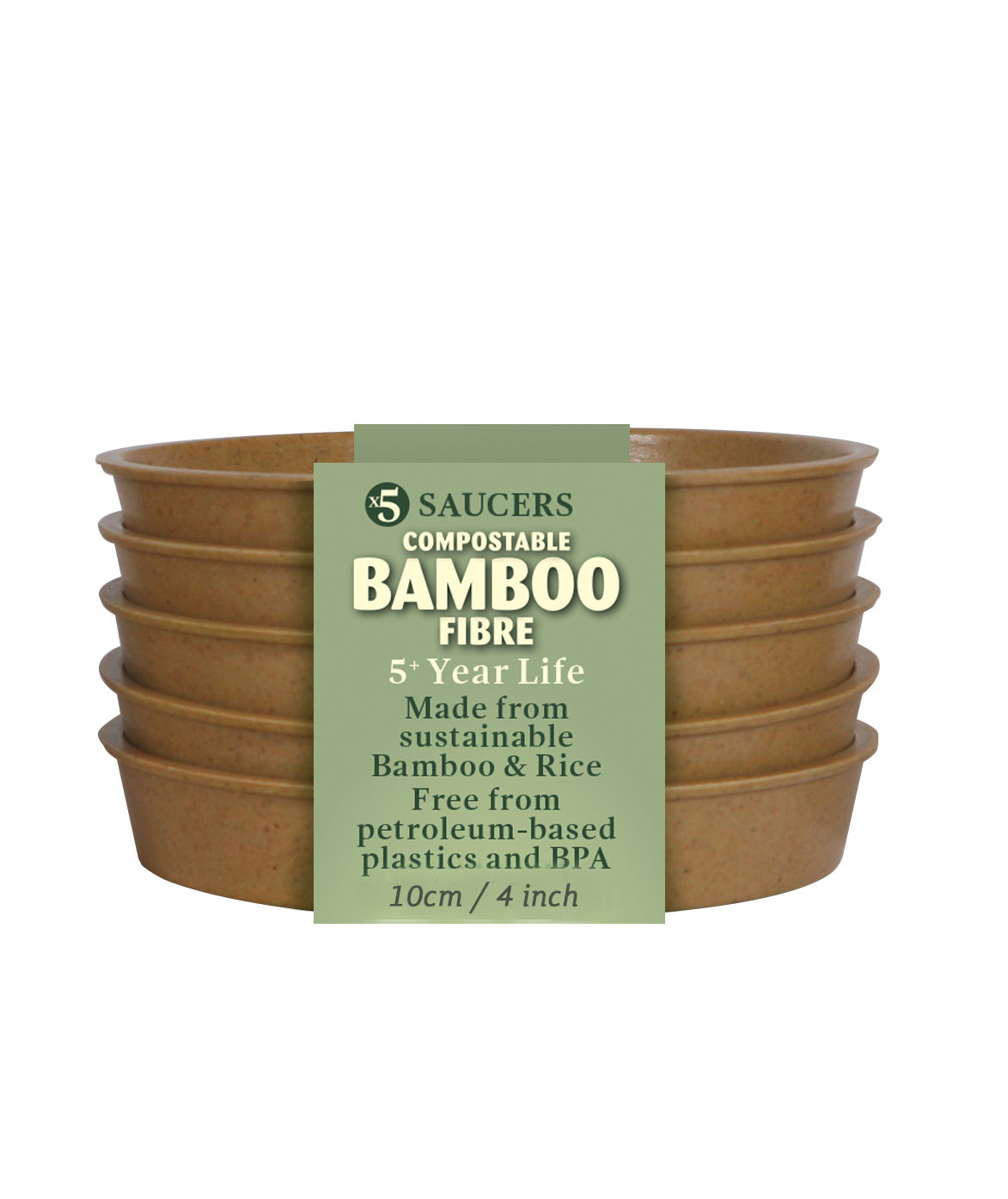 Haxnicks Bloempot Bamboe schotel - Terracotta - Diverse maten - 100% biologisch afbreekbaar