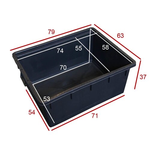 Meuwissen Agro Rechthoekige Boomkuip 150 liter -80 x 63 x 38 cm - Zwart polyetheen