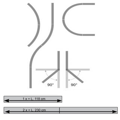 Bellissa Kantopsluiting cortenstaal - 118 cm - 2 maten