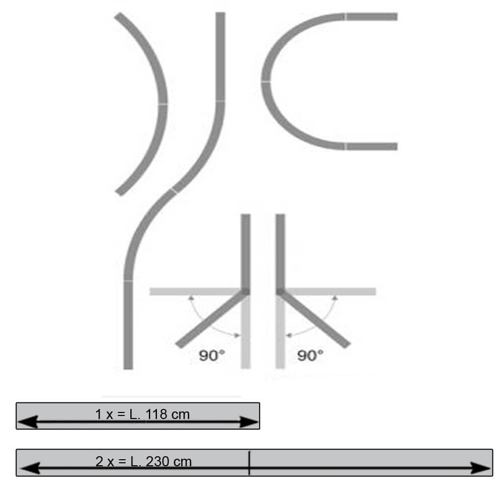 Bellissa Kantopsluiting cortenstaal - 118 cm - 2 maten