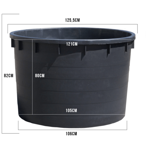 Meuwissen Agro Boomkuip 750 liter - 125,5 x 82 cm - Zwart polyetheen