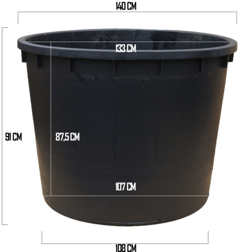 Meuwissen Agro Boomkuip 1000 liter - 140 x 91 cm - Zwart polyetheen