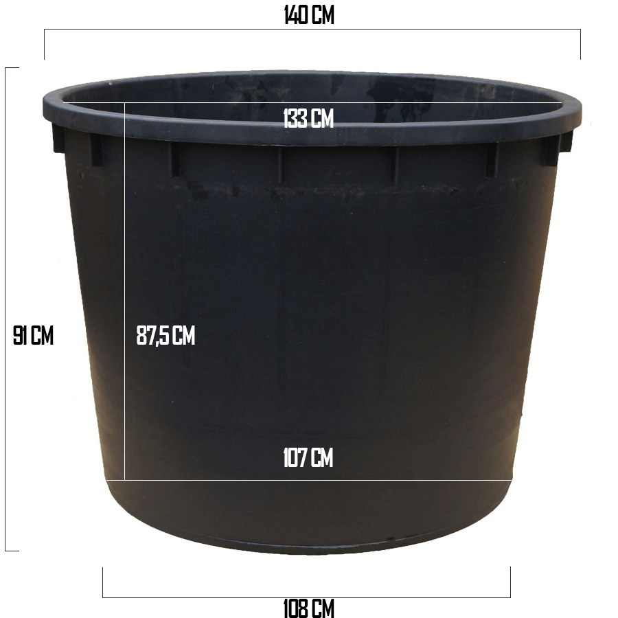 Meuwissen Agro Boomkuip 1000 liter - 140 x 91 cm - Zwart polyetheen