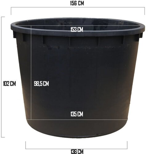 Meuwissen Agro Boomkuip 1500 liter - 156 x 102 cm - Zwart polyetheen