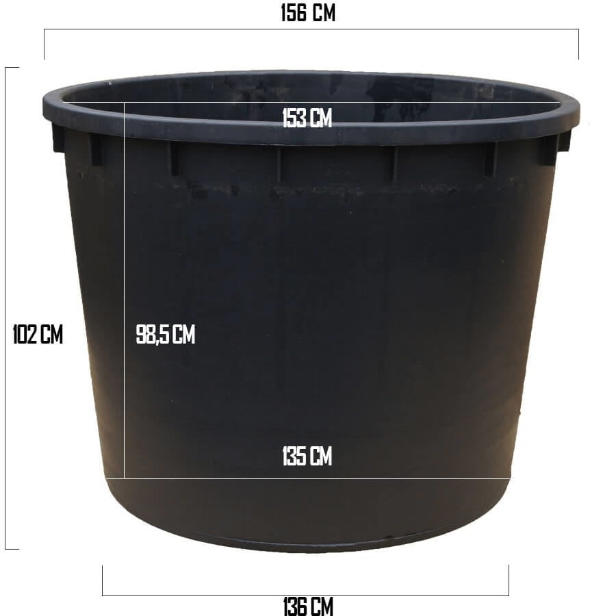 Meuwissen Agro Boomkuip 1500 liter - 156 x 102 cm - Zwart polyetheen