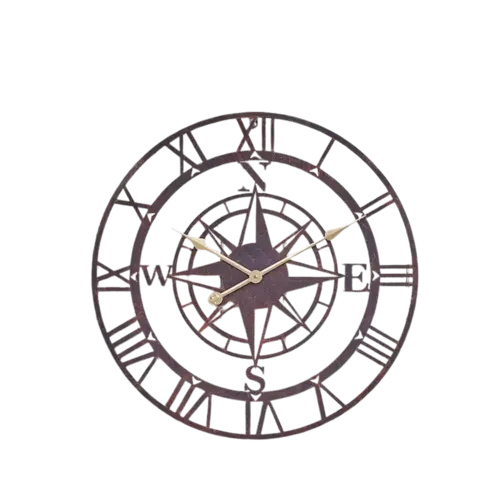 Smart Garden Products Compass tuinklok - 35 en 60 cm - Bronskleurig- Romeinse cijfers