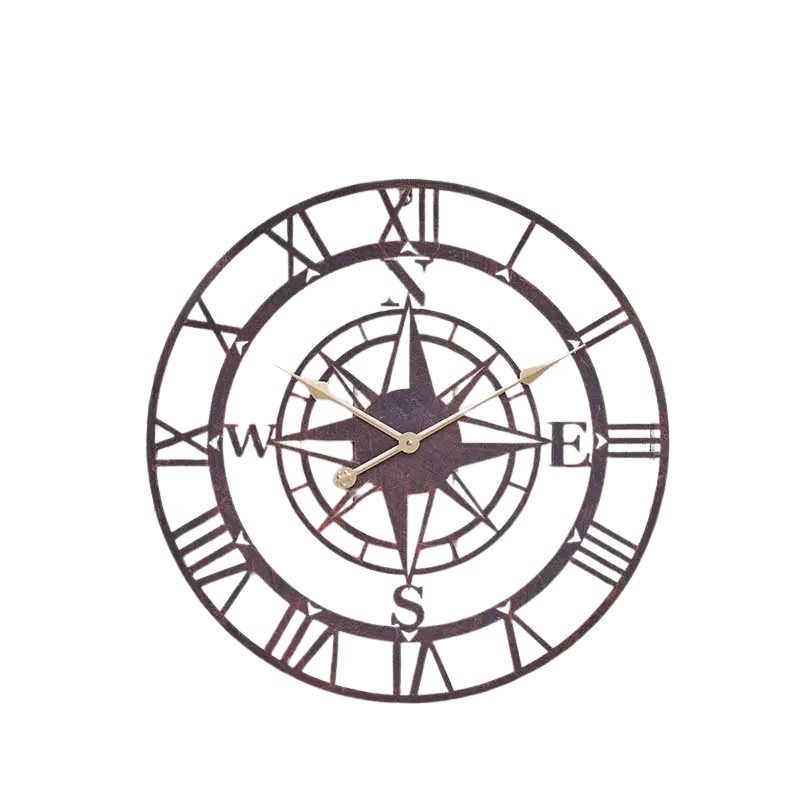 Smart Garden Products Compass tuinklok - 35 en 60 cm - Bronskleurig- Romeinse cijfers