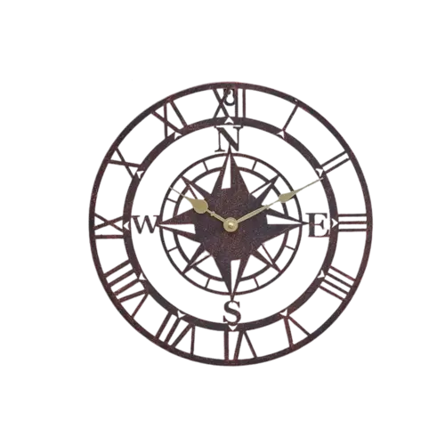 Smart Garden Products Compass tuinklok - 35 en 60 cm - Bronskleurig- Romeinse cijfers