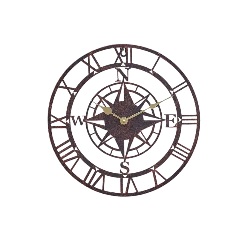 Smart Garden Products Compass tuinklok - 35 en 60 cm - Bronskleurig- Romeinse cijfers