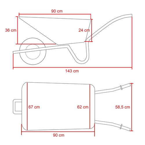 Hummer Kruiwagen 80 liter – Metalen frame – Kunststof bak - Groen
