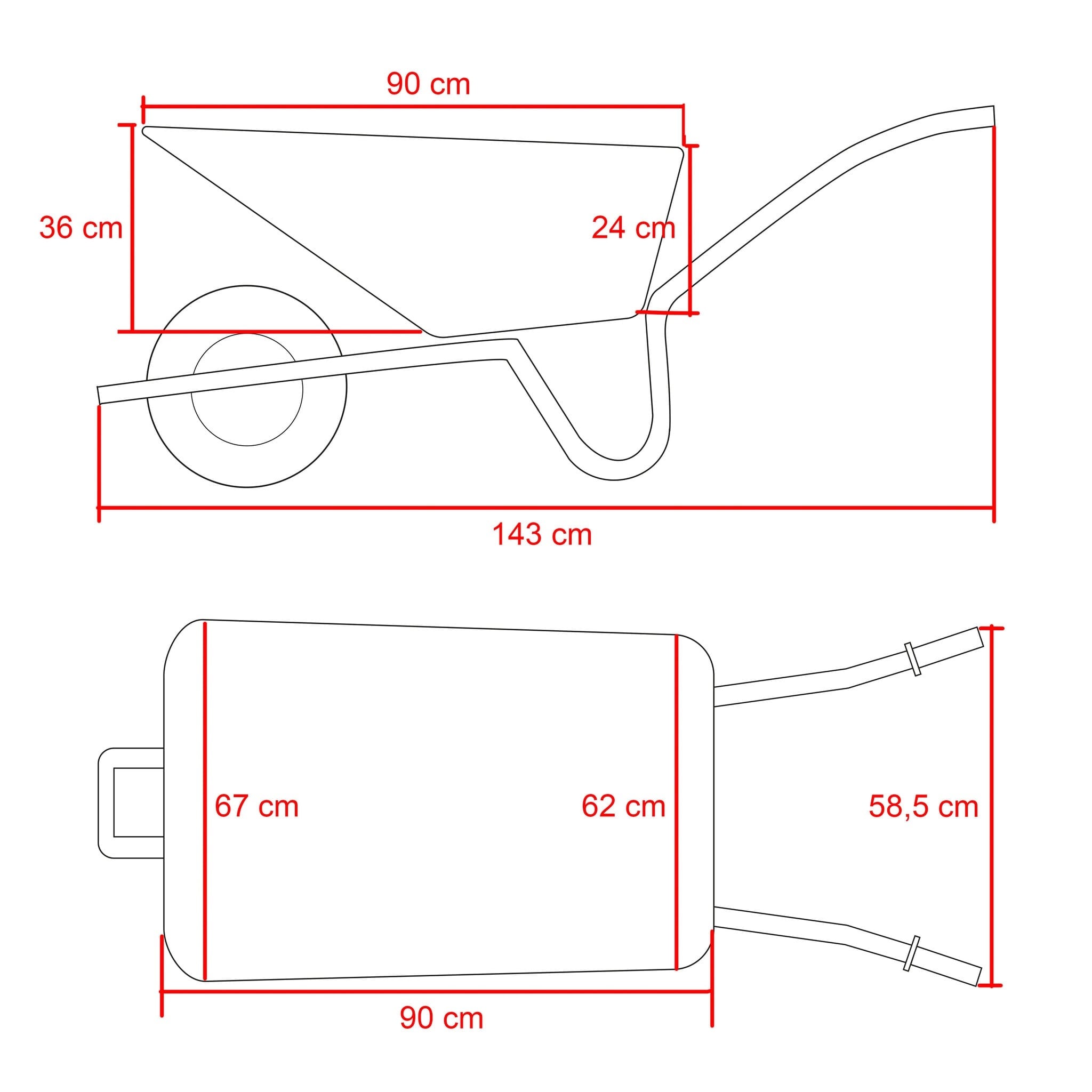 Hummer Kruiwagen 80 liter – Metalen frame – Kunststof bak - Groen