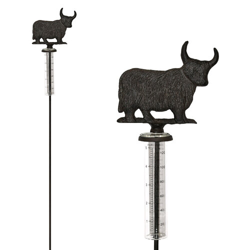 De Wiltfang Regenmeter Schotse Hooglander - gietijzer - 92,5 cm