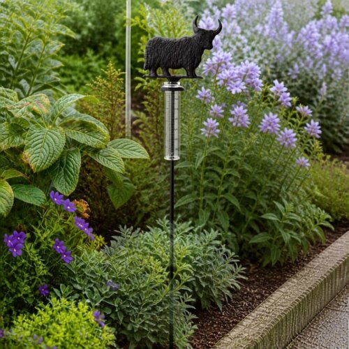 De Wiltfang Regenmeter Schotse Hooglander - gietijzer - 92,5 cm