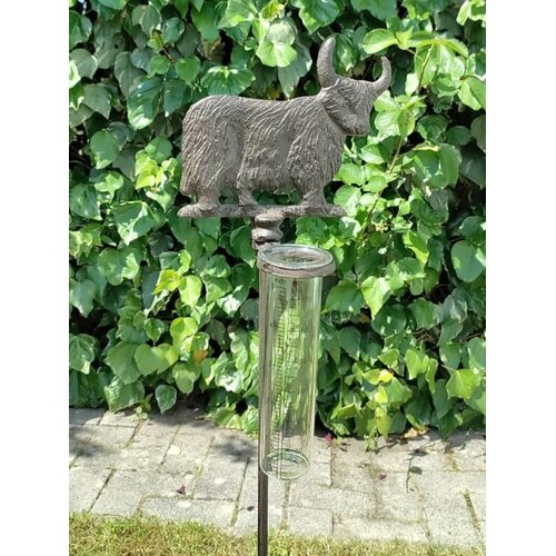 De Wiltfang Regenmeter Schotse Hooglander - gietijzer - 92,5 cm
