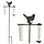 Regenmeter /Thermometer Koolmees- gietijzer - 83 cm
