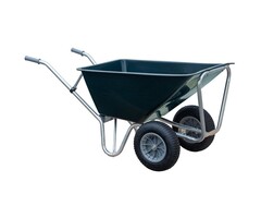 Hummer Kruiwagen 160 ltr Stal - Metalen frame - Kunststof bak - 1 -2 wielen