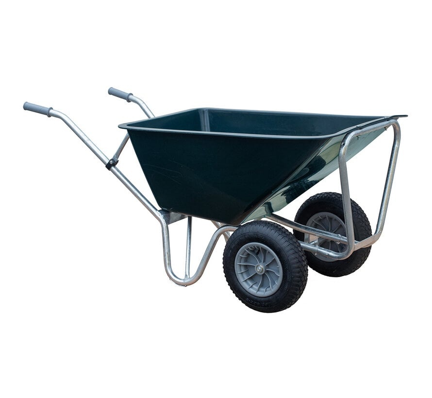 Hummer Kruiwagen 160 ltr Stal - Metalen frame - Kunststof bak - 1 -2 wielen