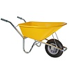 Hummer Kruiwagen 100 liter Bouw - anti-lekband - Kunststof bak - Geel