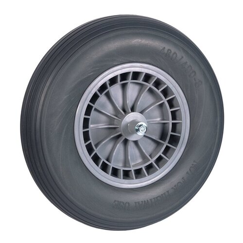 Hummer Kruiwagenwiel Compleet - Soft - Grijs - As 13 cm