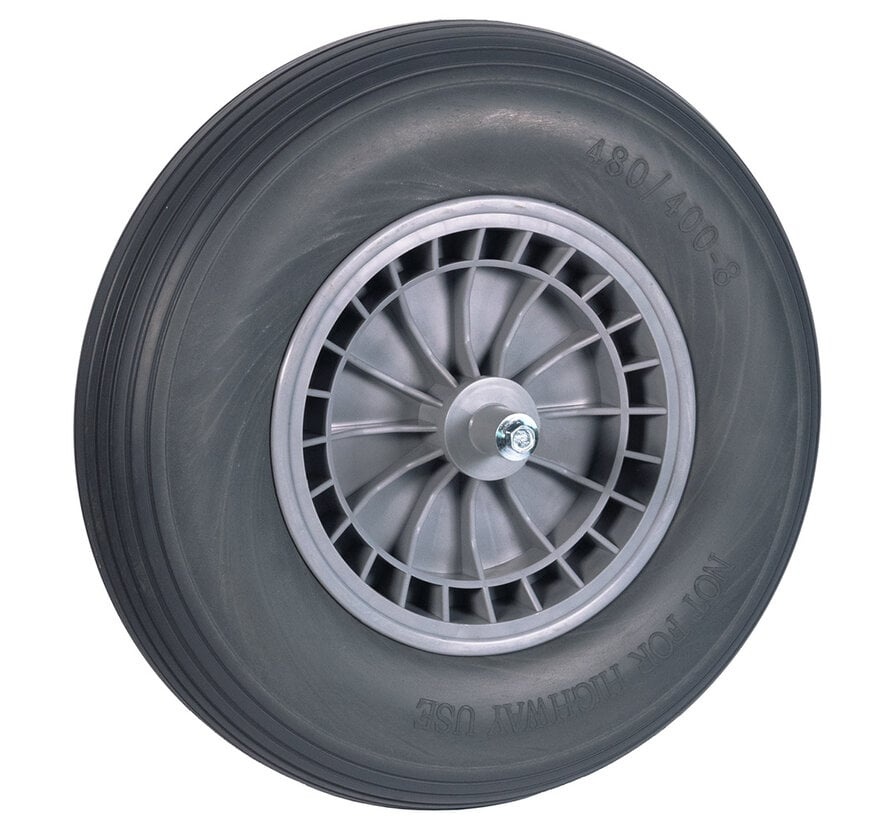 Hummer Kruiwagenwiel Compleet - Soft - Grijs - As 13 cm