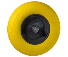 Hummer kruiwagenwiel compleet - Soft - Geel