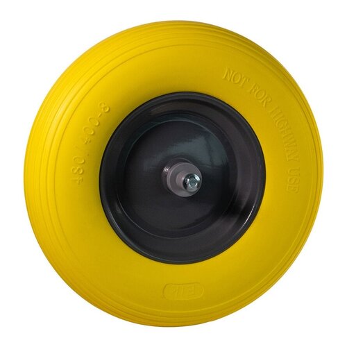 Hummer kruiwagenwiel compleet - Soft - Geel